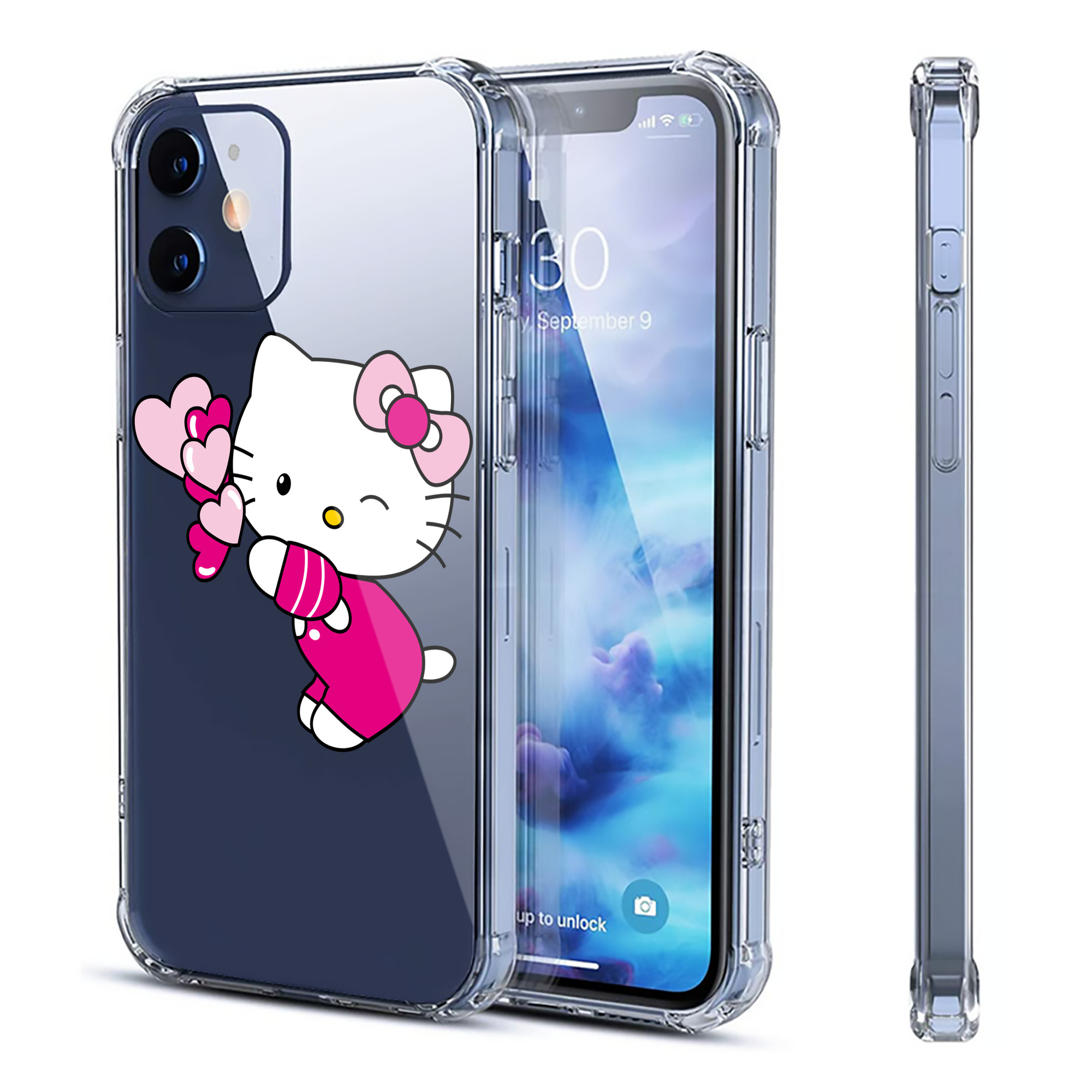 （画像用） Hello Kitty ハローキティ 【iPhone 12シリーズ対応】透明スマホケース（クリアソフトケース）